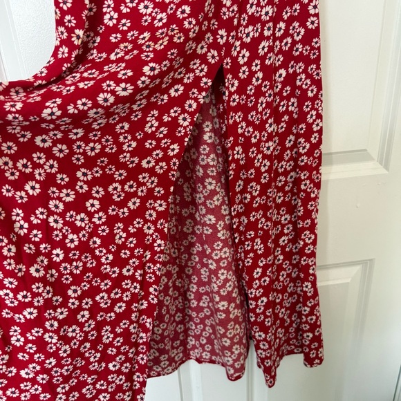 Reformation Lacey Red Midi Floral Dress Size 6 - Picture 8 of 16